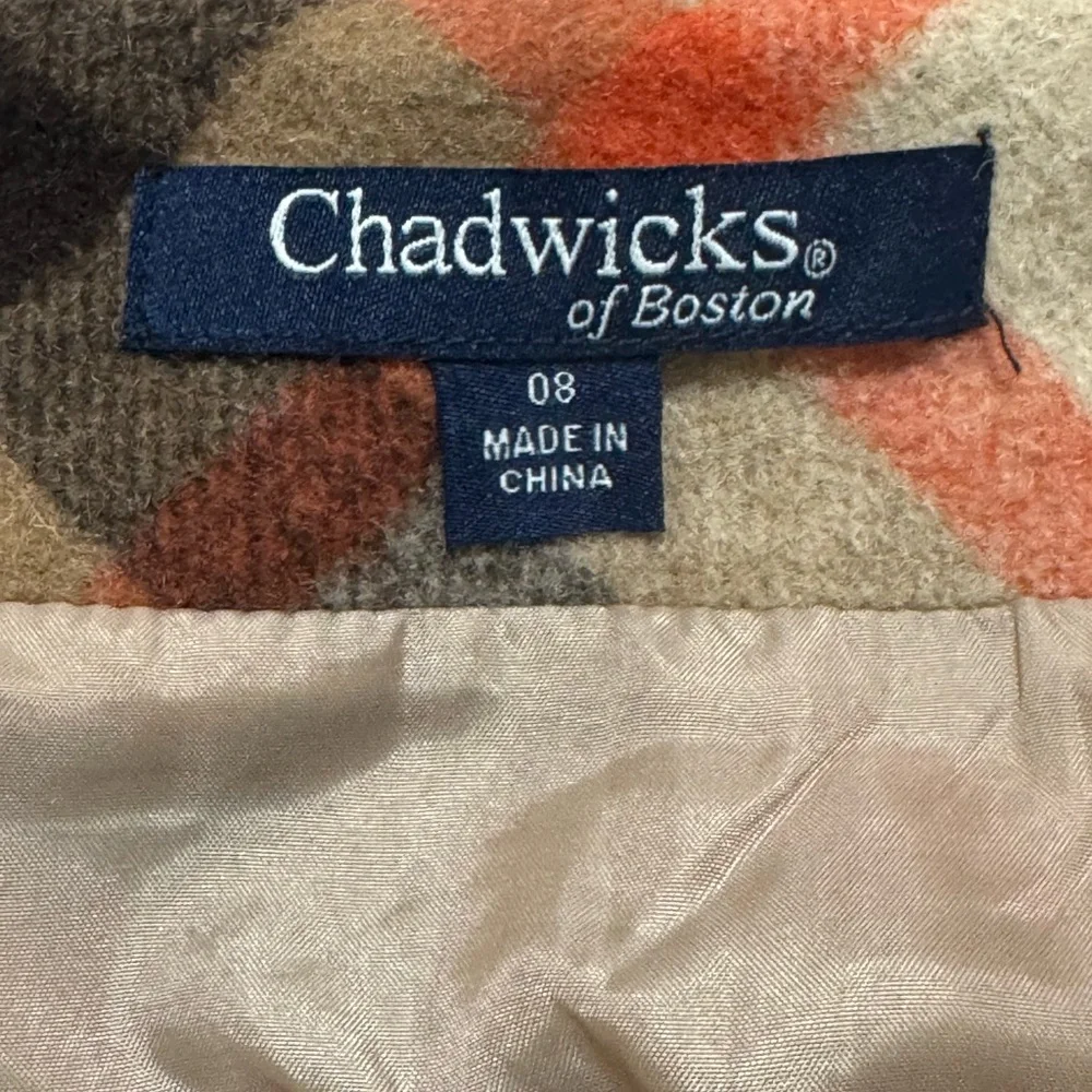 Chadwicks of Boston Size 8 Wool Blend Plaid Lined A-Line Skirt - Picture 3 of 11